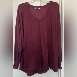Sonoma Women’s V-Neck Sweater in Deep Burgundy